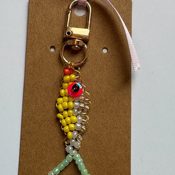 Fish Beaded Charm Keychain - Picture 3 of 3